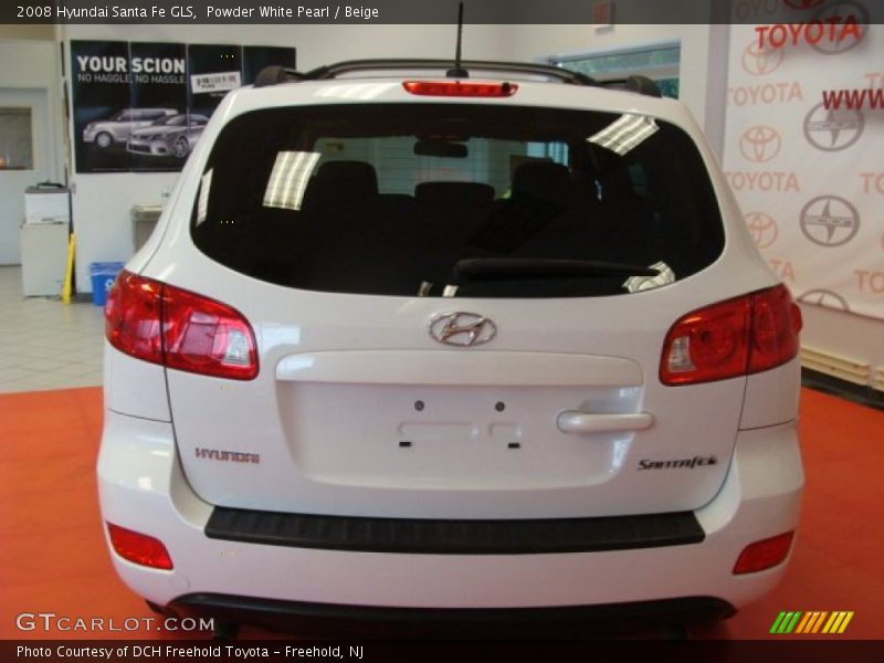 Powder White Pearl / Beige 2008 Hyundai Santa Fe GLS