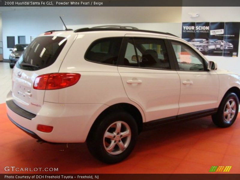 Powder White Pearl / Beige 2008 Hyundai Santa Fe GLS