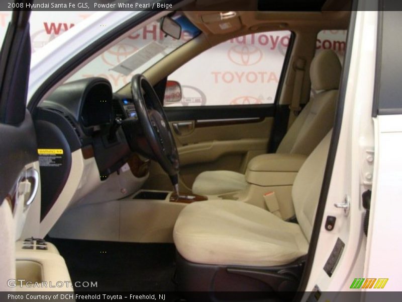 Powder White Pearl / Beige 2008 Hyundai Santa Fe GLS