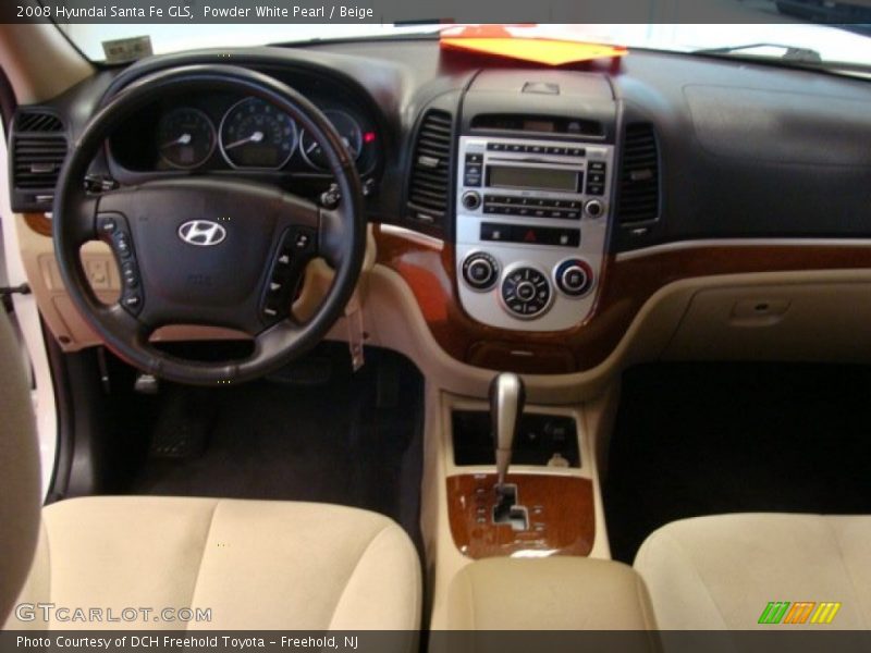 Powder White Pearl / Beige 2008 Hyundai Santa Fe GLS