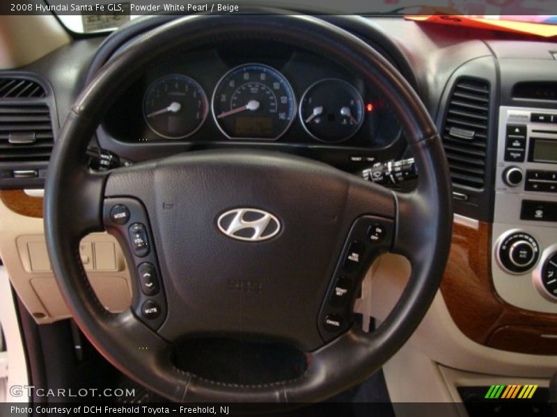 Powder White Pearl / Beige 2008 Hyundai Santa Fe GLS