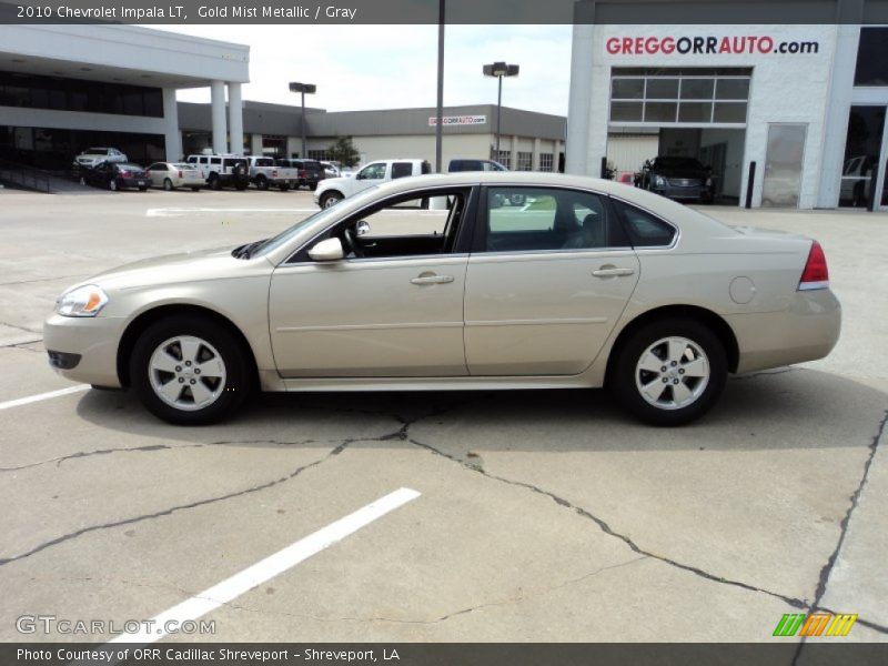 Gold Mist Metallic / Gray 2010 Chevrolet Impala LT