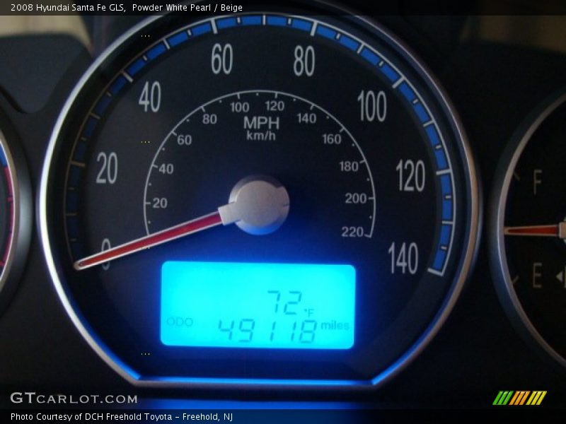 Powder White Pearl / Beige 2008 Hyundai Santa Fe GLS