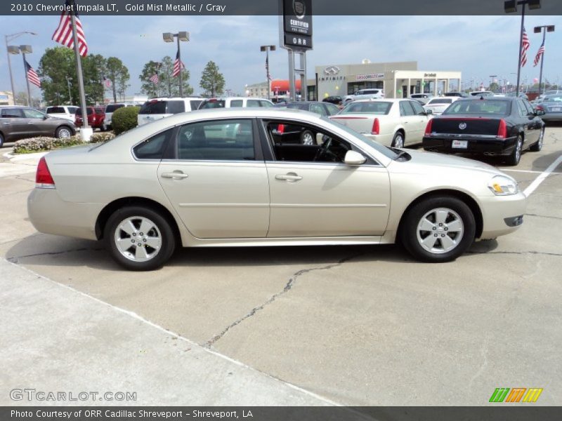 Gold Mist Metallic / Gray 2010 Chevrolet Impala LT