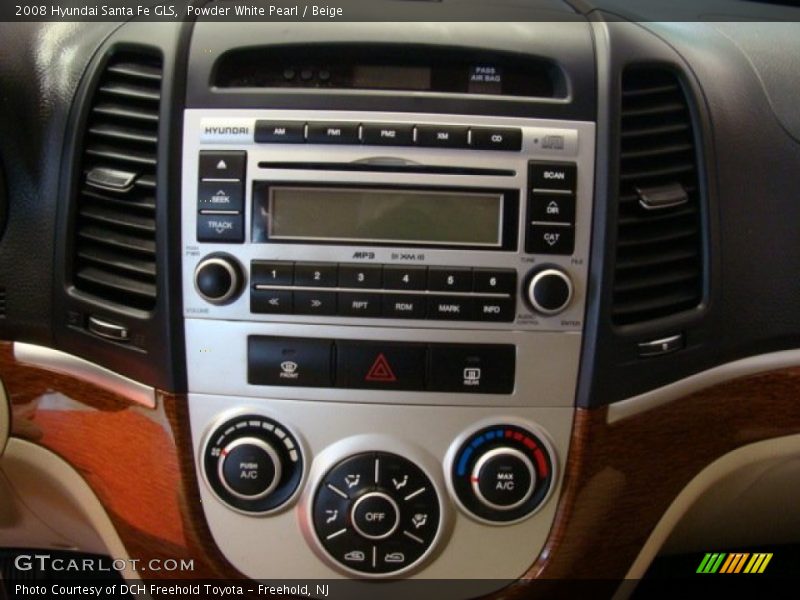 Powder White Pearl / Beige 2008 Hyundai Santa Fe GLS