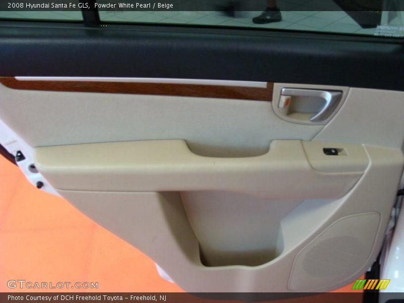 Powder White Pearl / Beige 2008 Hyundai Santa Fe GLS
