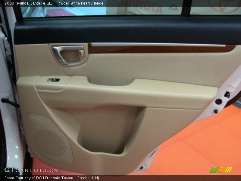 Powder White Pearl / Beige 2008 Hyundai Santa Fe GLS