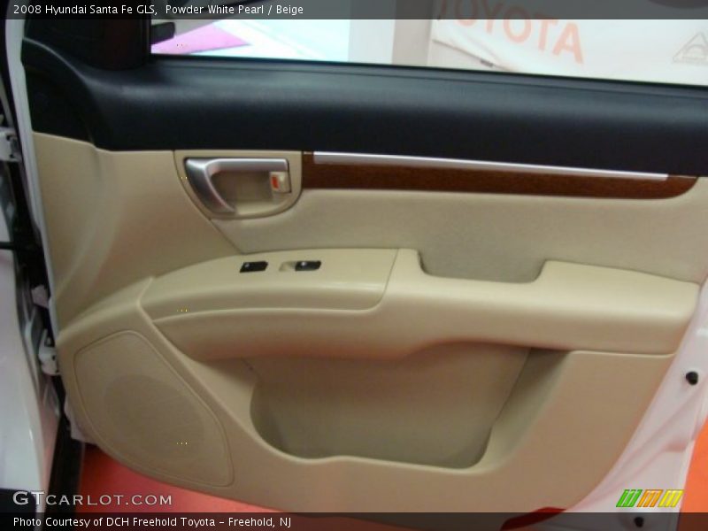 Powder White Pearl / Beige 2008 Hyundai Santa Fe GLS