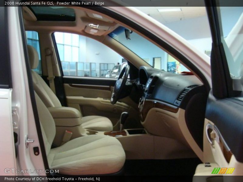 Powder White Pearl / Beige 2008 Hyundai Santa Fe GLS