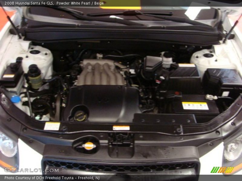 Powder White Pearl / Beige 2008 Hyundai Santa Fe GLS