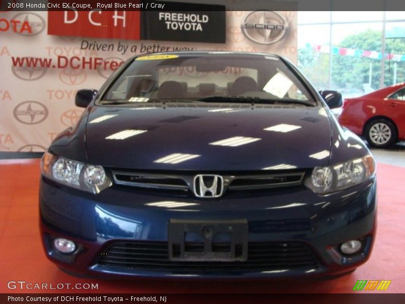 Royal Blue Pearl / Gray 2008 Honda Civic EX Coupe