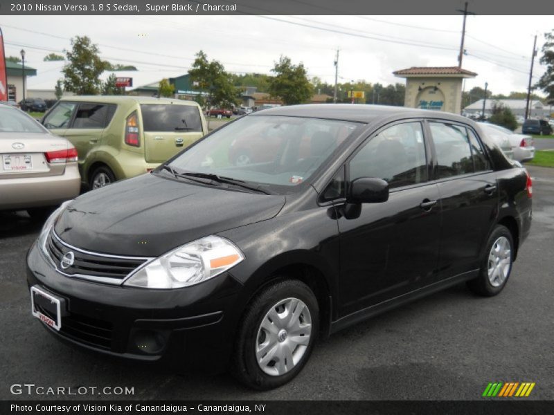 Super Black / Charcoal 2010 Nissan Versa 1.8 S Sedan