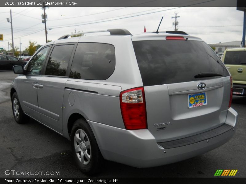 Clear Silver / Gray 2010 Kia Sedona LX