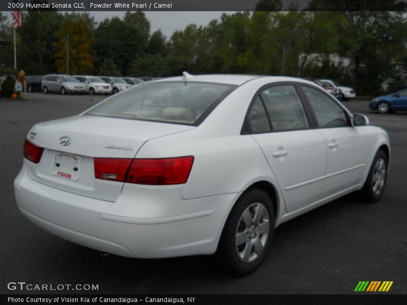 Powder White Pearl / Camel 2009 Hyundai Sonata GLS