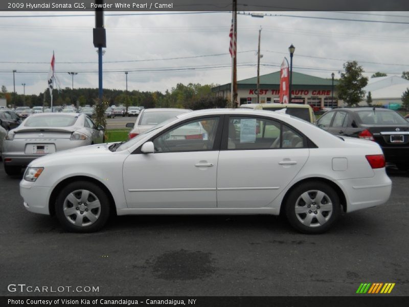 Powder White Pearl / Camel 2009 Hyundai Sonata GLS