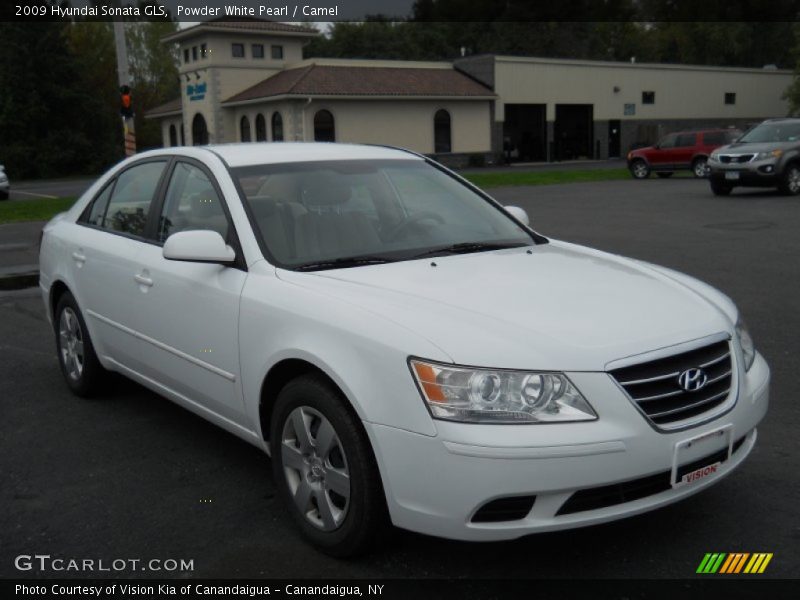 Powder White Pearl / Camel 2009 Hyundai Sonata GLS