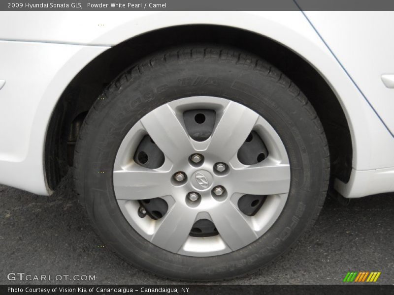 Powder White Pearl / Camel 2009 Hyundai Sonata GLS