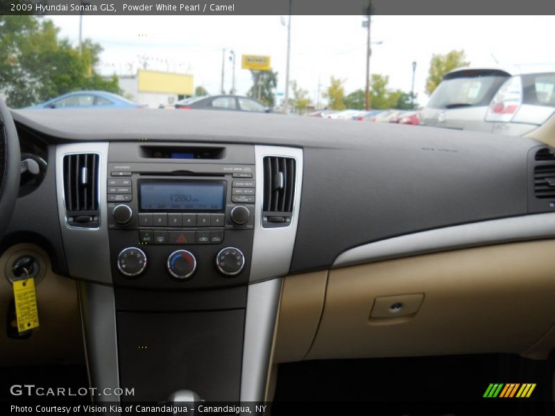 Powder White Pearl / Camel 2009 Hyundai Sonata GLS