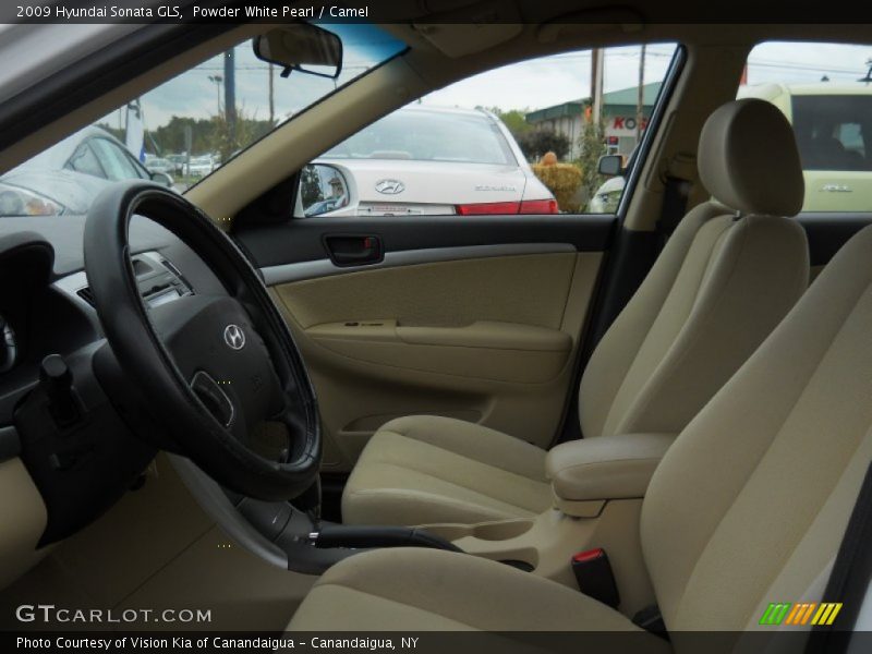 Powder White Pearl / Camel 2009 Hyundai Sonata GLS
