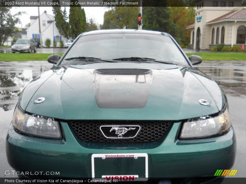 Tropic Green Metallic / Medium Parchment 2002 Ford Mustang V6 Coupe