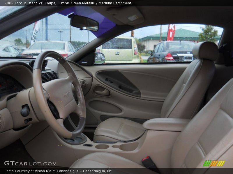 Tropic Green Metallic / Medium Parchment 2002 Ford Mustang V6 Coupe