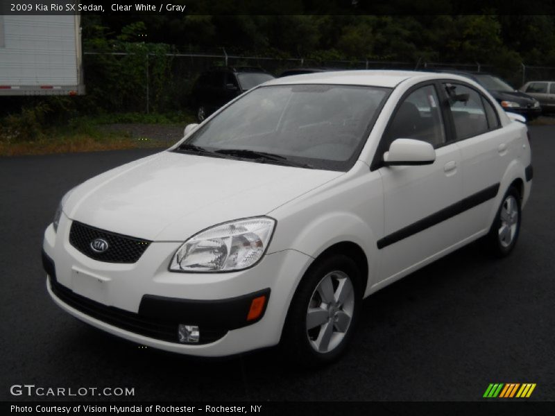Clear White / Gray 2009 Kia Rio SX Sedan