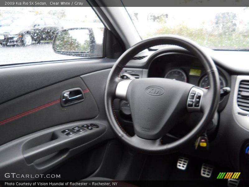 Clear White / Gray 2009 Kia Rio SX Sedan