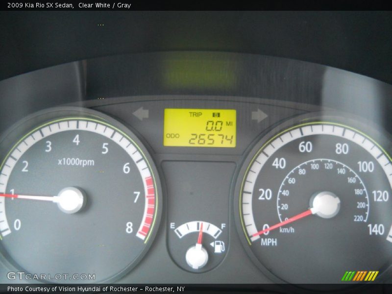 Clear White / Gray 2009 Kia Rio SX Sedan