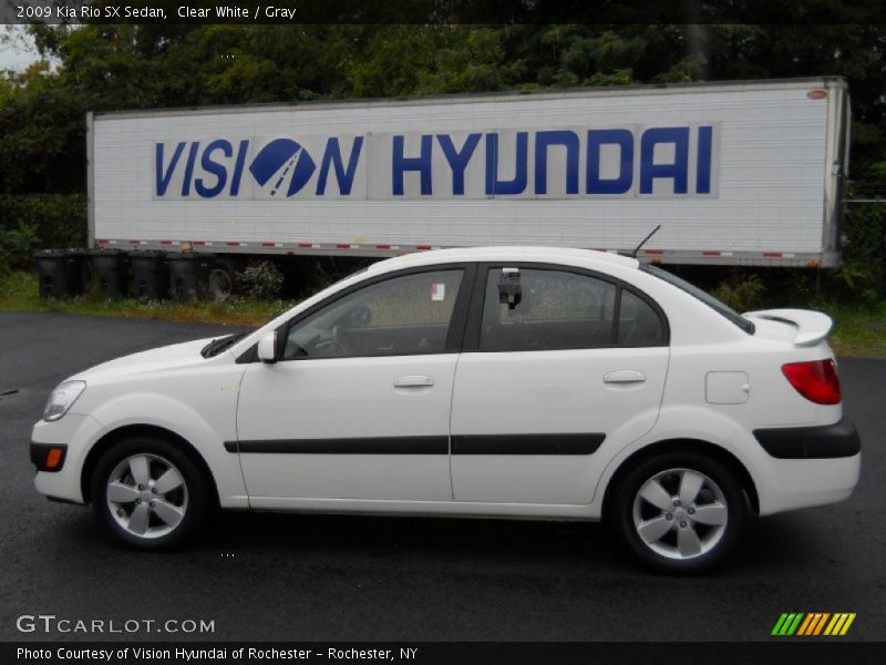 Clear White / Gray 2009 Kia Rio SX Sedan