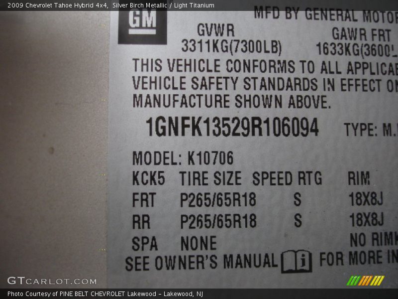Silver Birch Metallic / Light Titanium 2009 Chevrolet Tahoe Hybrid 4x4