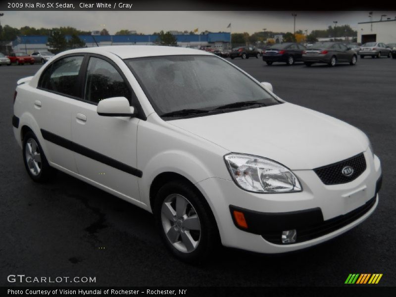 Clear White / Gray 2009 Kia Rio SX Sedan