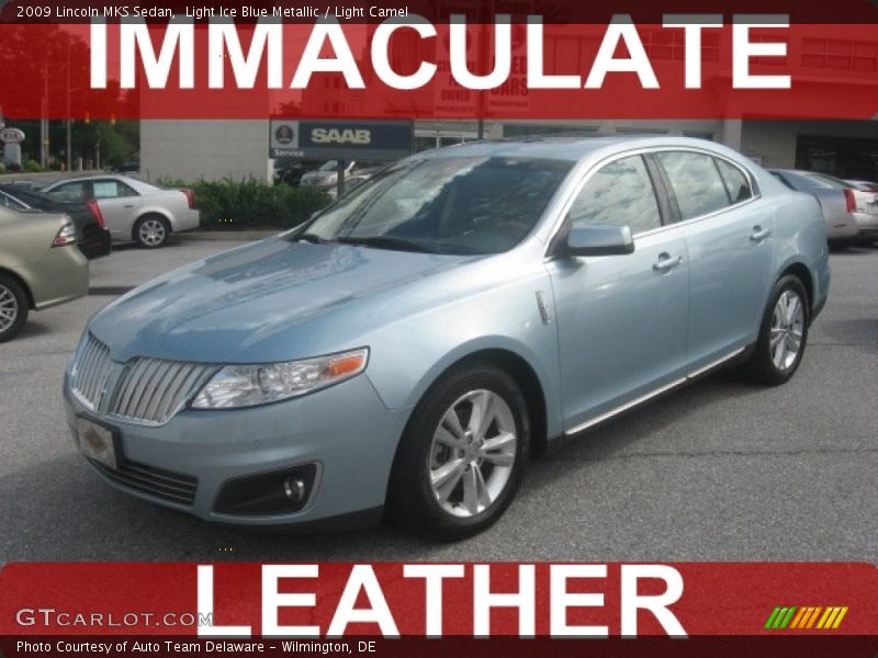 Light Ice Blue Metallic / Light Camel 2009 Lincoln MKS Sedan