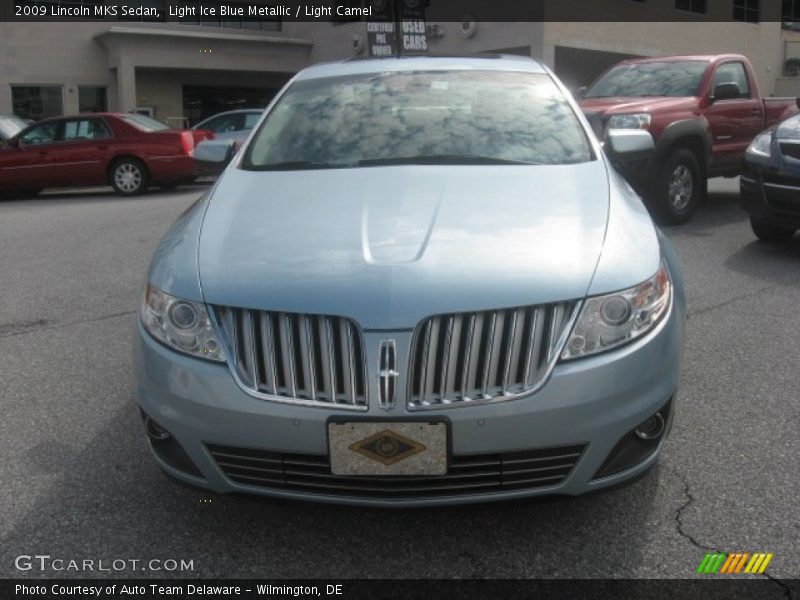 Light Ice Blue Metallic / Light Camel 2009 Lincoln MKS Sedan