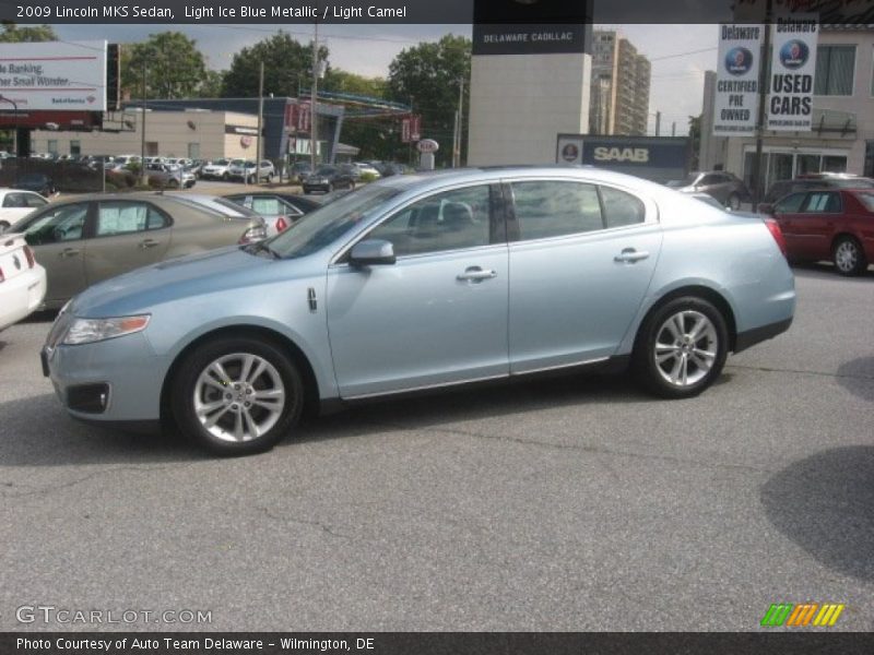Light Ice Blue Metallic / Light Camel 2009 Lincoln MKS Sedan