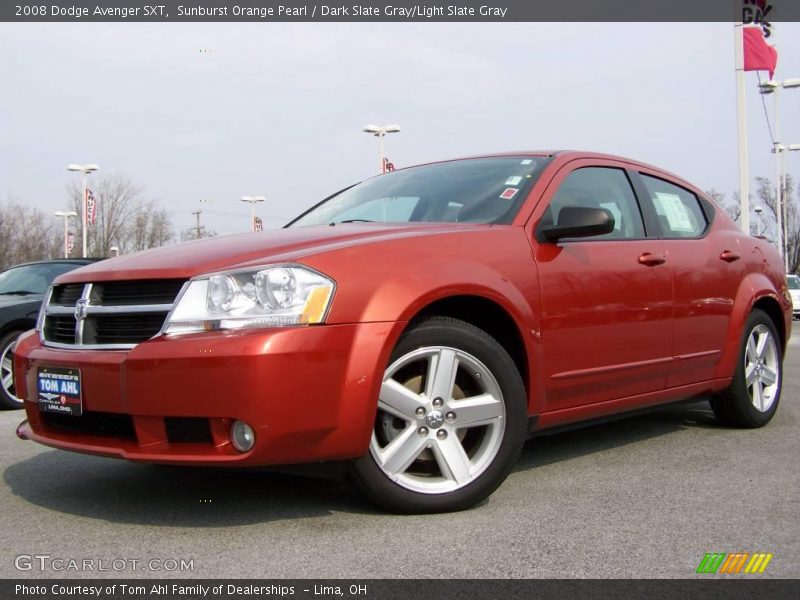 Sunburst Orange Pearl / Dark Slate Gray/Light Slate Gray 2008 Dodge Avenger SXT