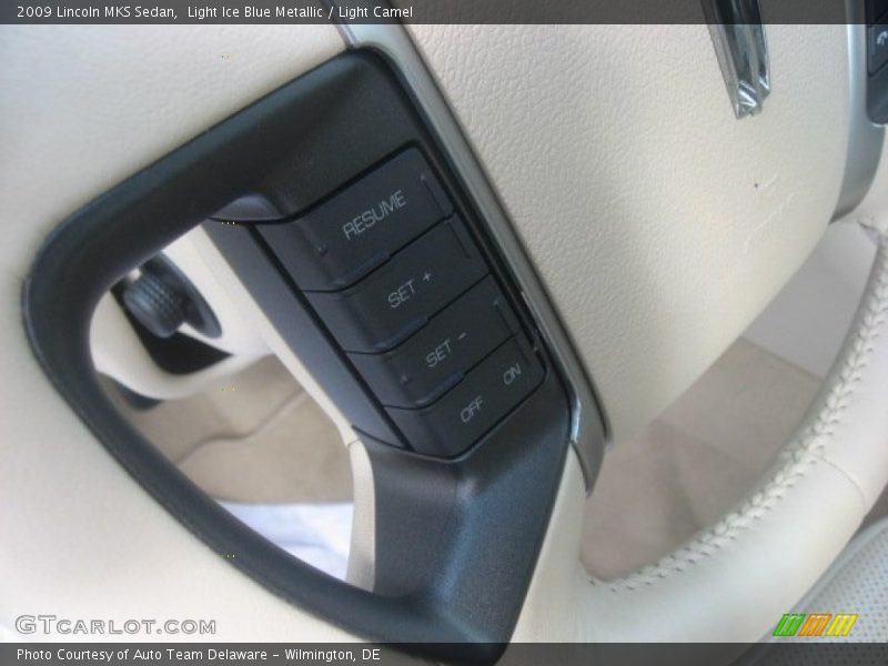Light Ice Blue Metallic / Light Camel 2009 Lincoln MKS Sedan