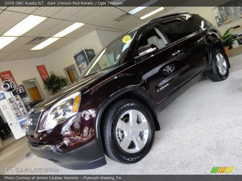 Dark Crimson Red Metallic / Light Titanium 2008 GMC Acadia SLT