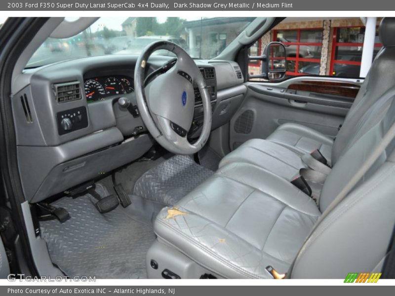 Dark Shadow Grey Metallic / Medium Flint 2003 Ford F350 Super Duty Lariat SuperCab 4x4 Dually