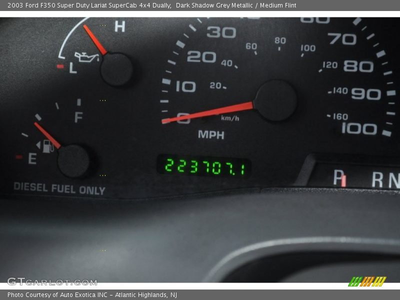 Dark Shadow Grey Metallic / Medium Flint 2003 Ford F350 Super Duty Lariat SuperCab 4x4 Dually
