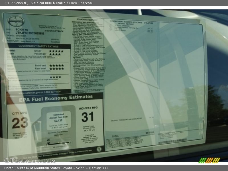  2012 tC  Window Sticker