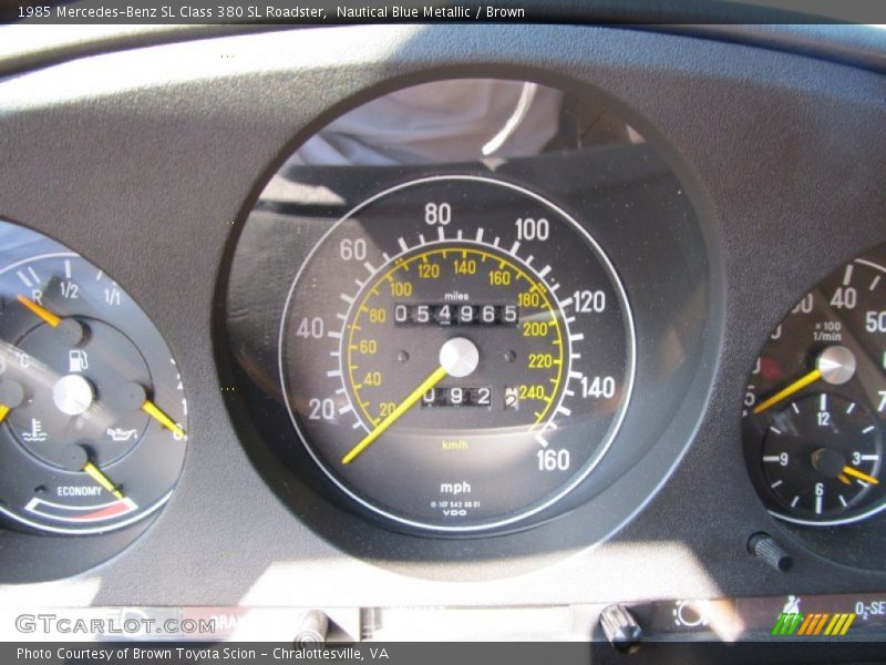 Nautical Blue Metallic / Brown 1985 Mercedes-Benz SL Class 380 SL Roadster