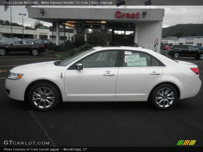 White Platinum Metallic Tri-Coat / Dark Charcoal 2012 Lincoln MKZ AWD