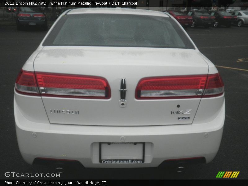 White Platinum Metallic Tri-Coat / Dark Charcoal 2012 Lincoln MKZ AWD