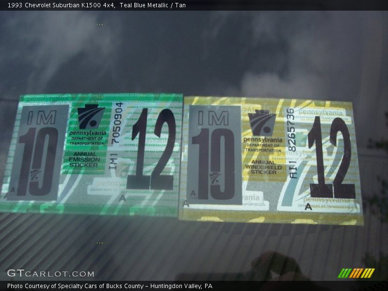 Teal Blue Metallic / Tan 1993 Chevrolet Suburban K1500 4x4