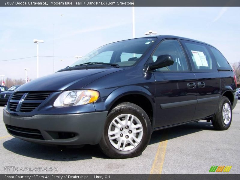 Modern Blue Pearl / Dark Khaki/Light Graystone 2007 Dodge Caravan SE