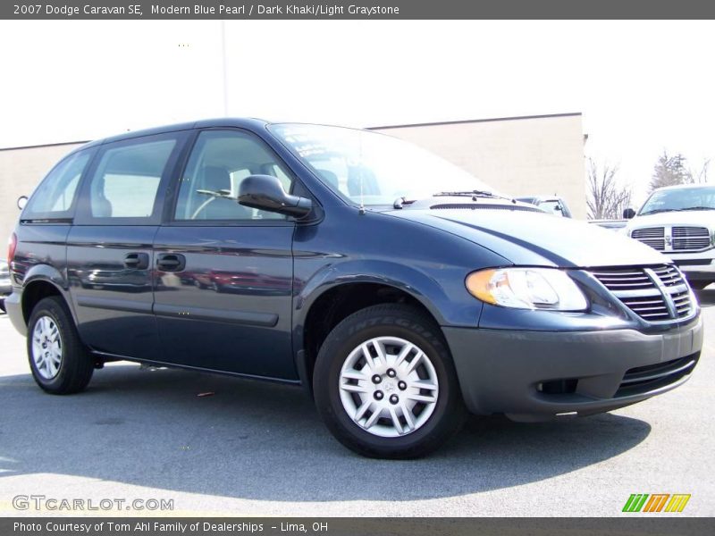 Modern Blue Pearl / Dark Khaki/Light Graystone 2007 Dodge Caravan SE