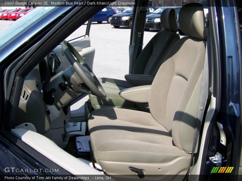 Modern Blue Pearl / Dark Khaki/Light Graystone 2007 Dodge Caravan SE