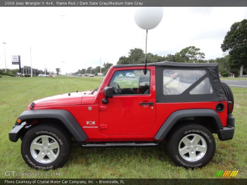 Flame Red / Dark Slate Gray/Medium Slate Gray 2009 Jeep Wrangler X 4x4