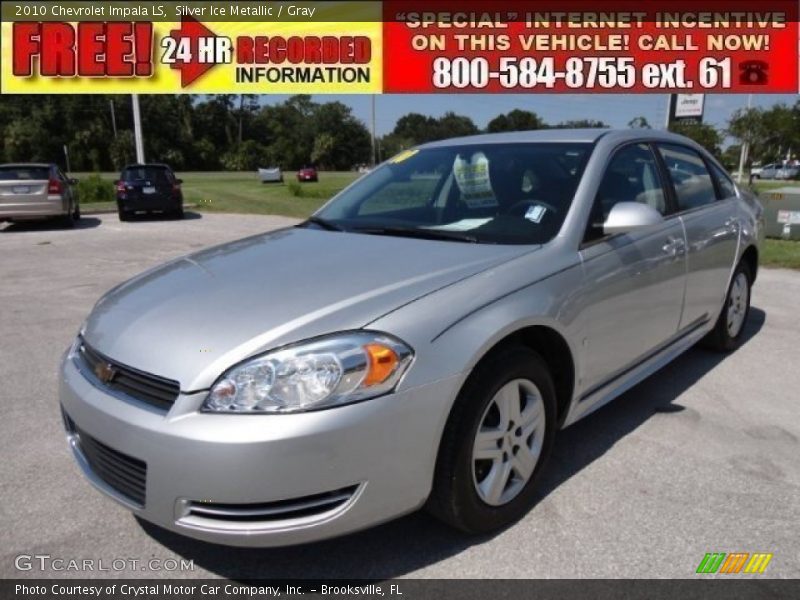 Silver Ice Metallic / Gray 2010 Chevrolet Impala LS