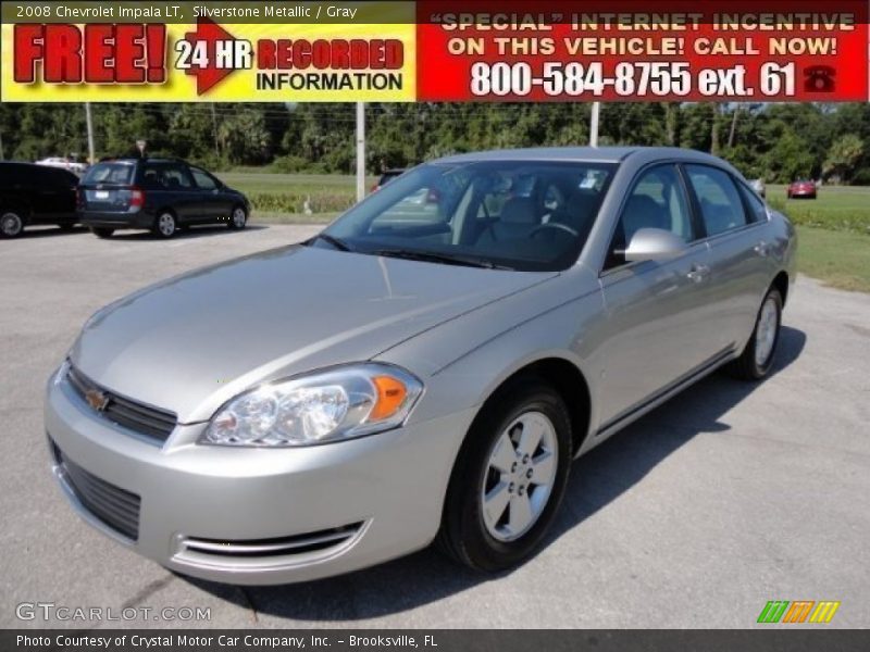 Silverstone Metallic / Gray 2008 Chevrolet Impala LT